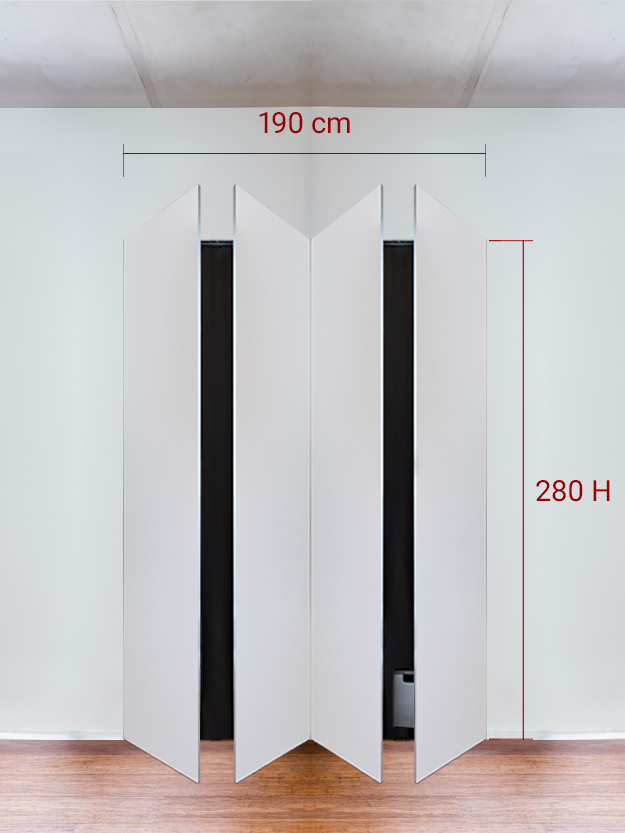 Armoire invisible 4 vantaux 190x280 cm