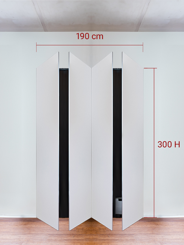 Armoire invisible 4 vantaux 190x300 cm