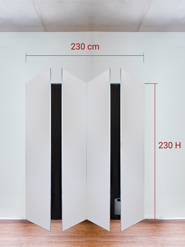 Armoire invisible 4 vantaux 230x230 cm
