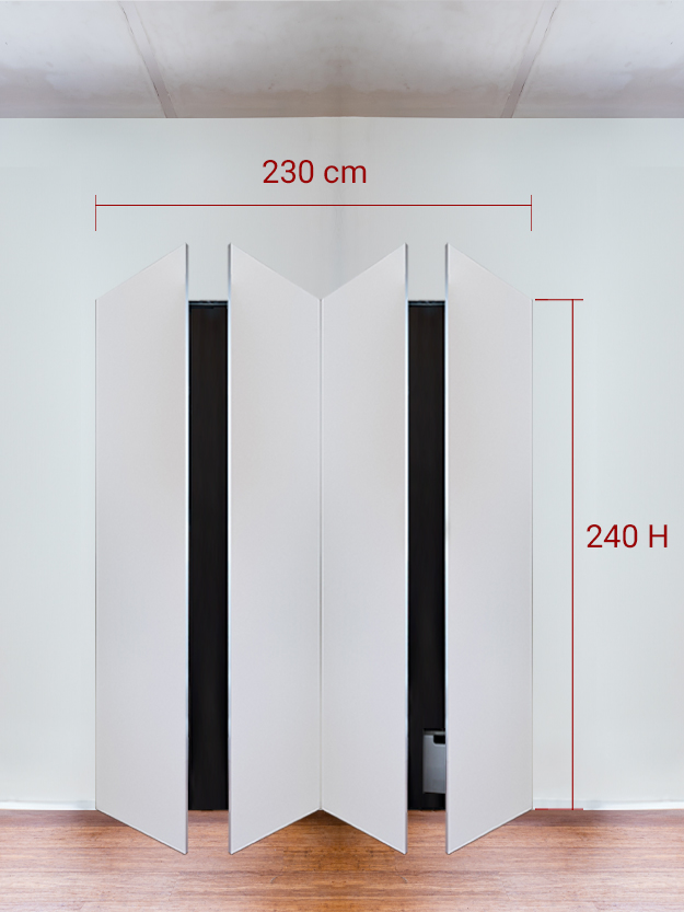 Armoire invisible 4 vantaux 230x240 cm