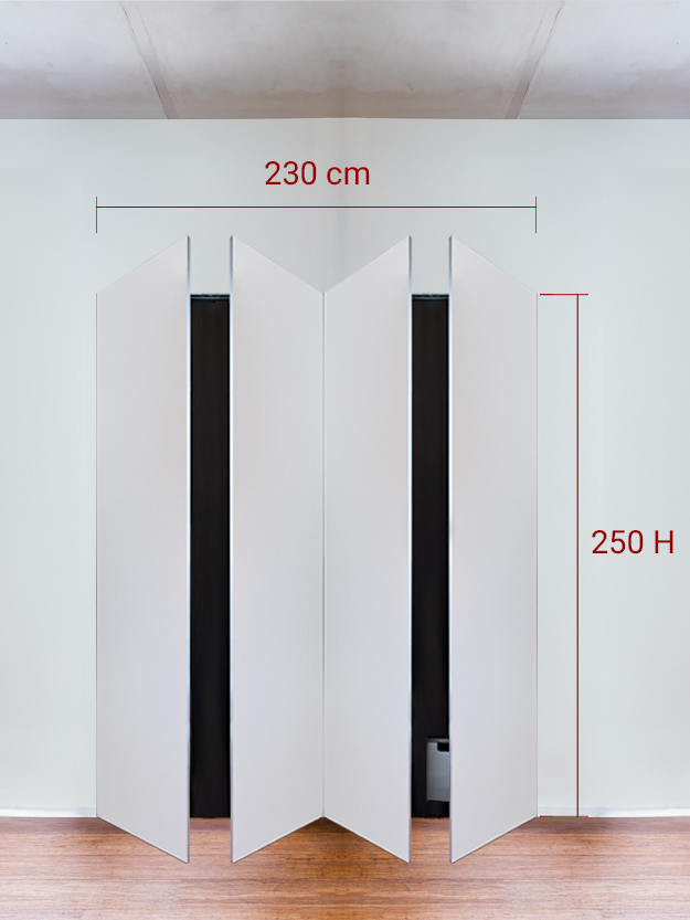 Armoire invisible 4 vantaux 230x250 cm