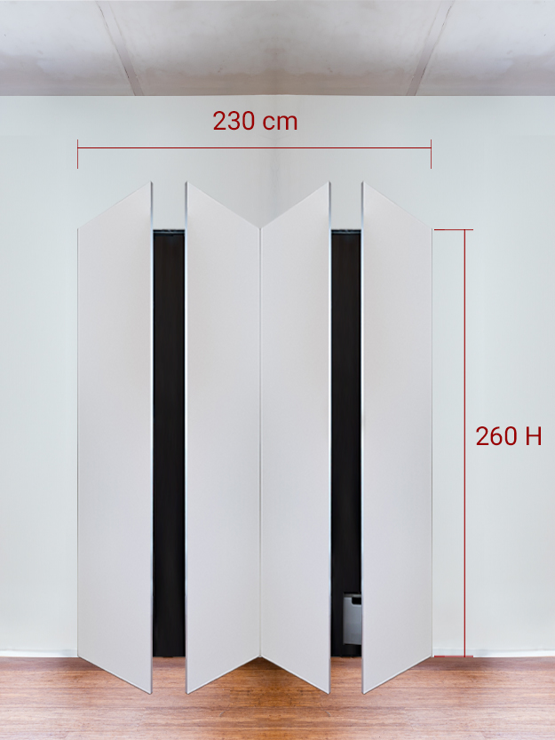 Armoire invisible 4 vantaux 230x260 cm