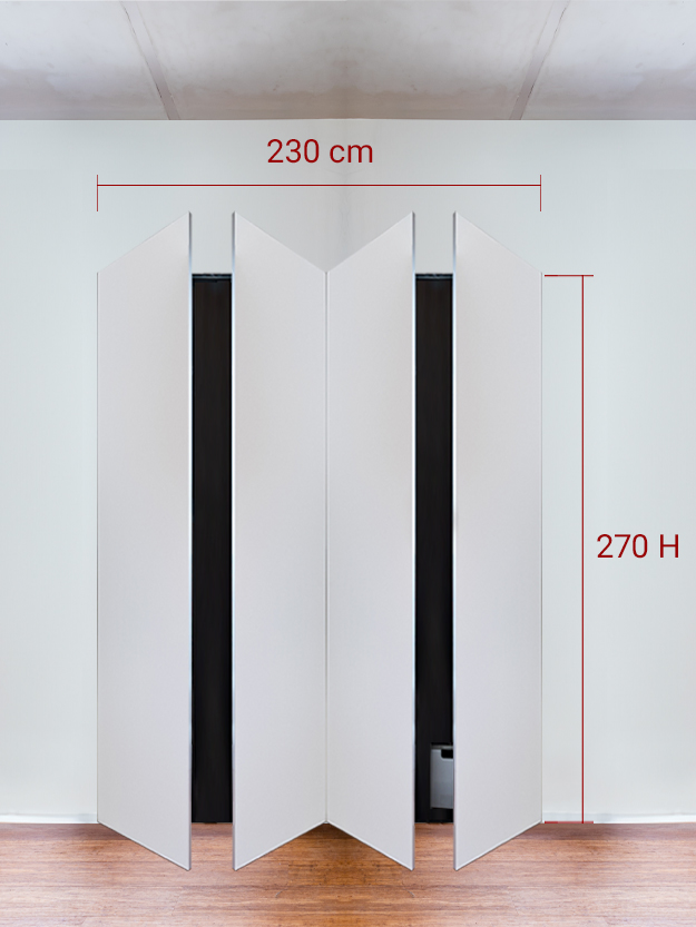 Armoire invisible 4 vantaux 230x270 cm