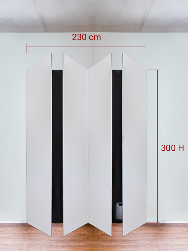 Armoire invisible 4 vantaux 230x300 cm