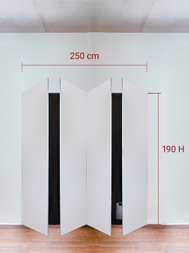 Armoire invisible 4 vantaux 250x190 cm