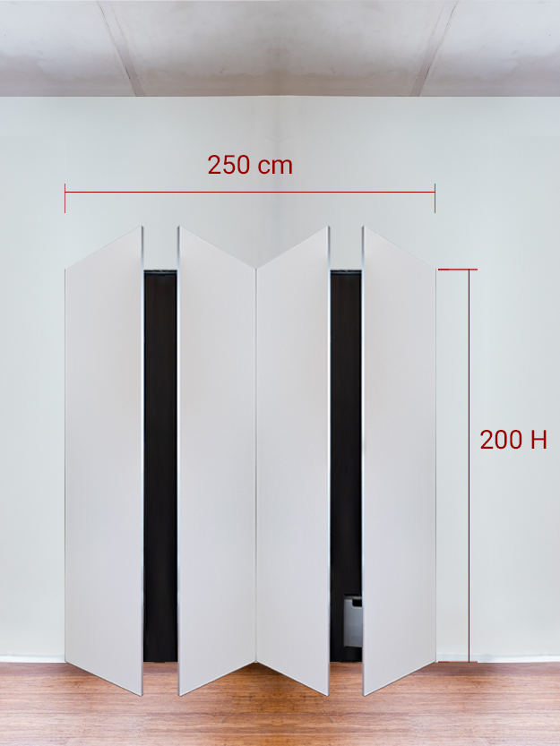 Armoire invisible 4 vantaux 250x200 cm