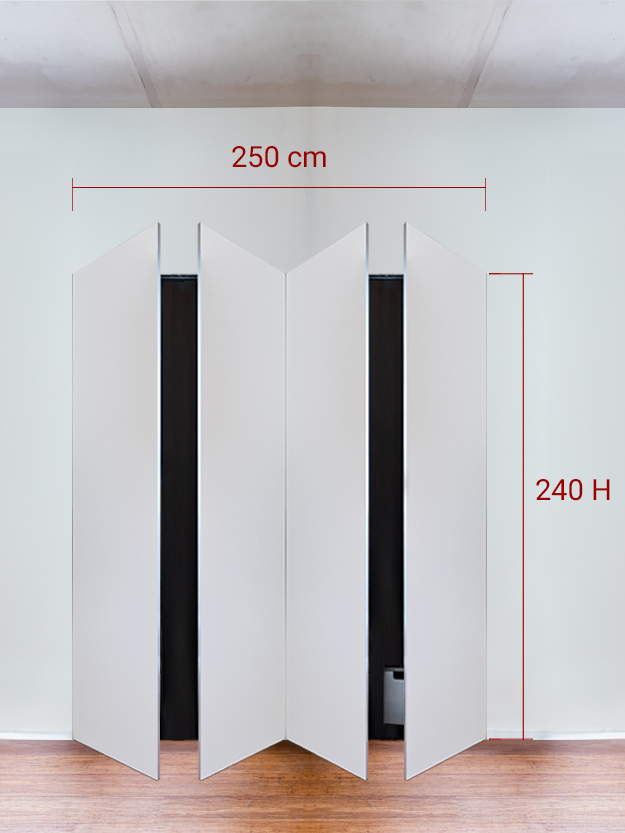 Armoire invisible 4 vantaux 250x240 cm