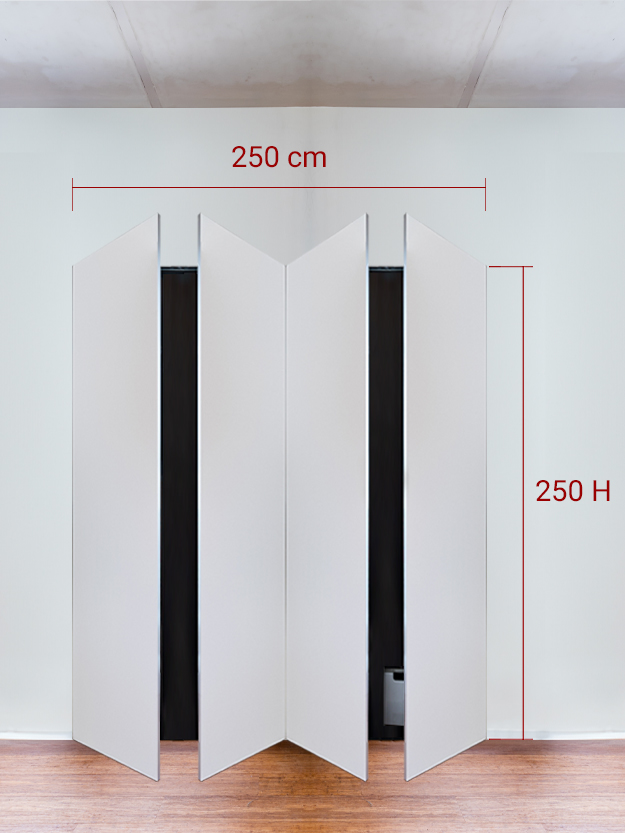 Armoire invisible 4 vantaux 250x250 cm