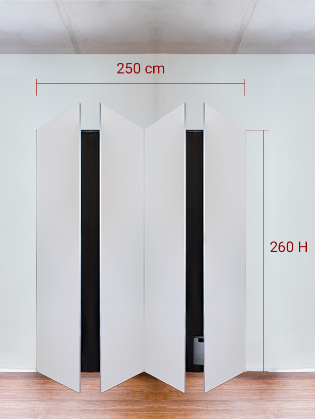 Armoire invisible 4 vantaux 250x260 cm