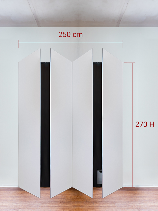 Armoire invisible 4 vantaux 250x270 cm