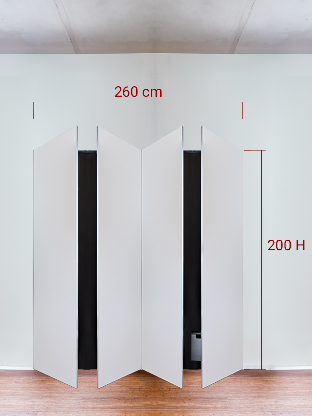 Armoire invisible 4 vantaux 260x200 cm