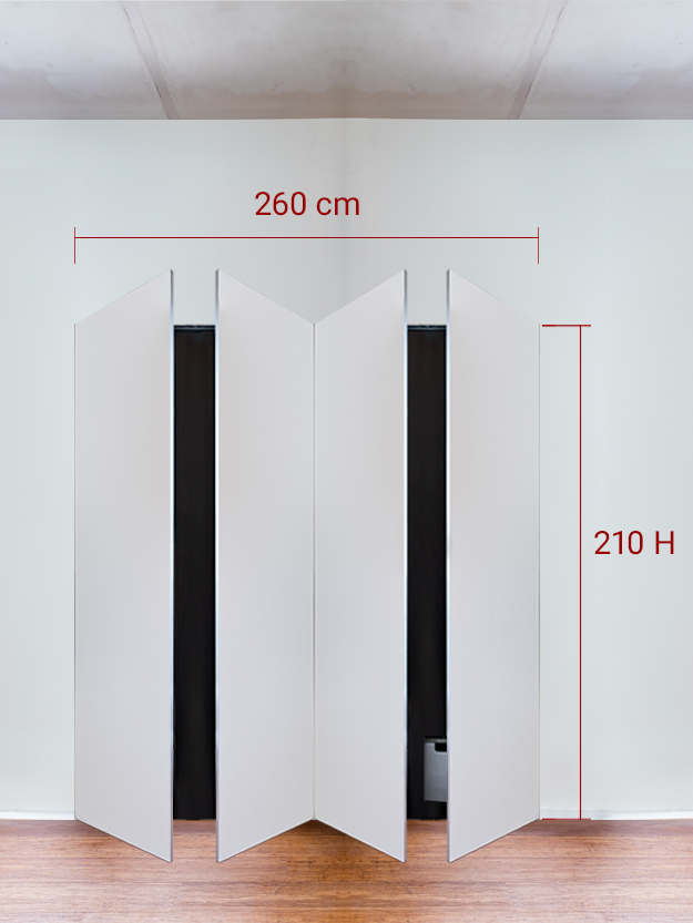Armoire invisible 4 vantaux 260x210 cm