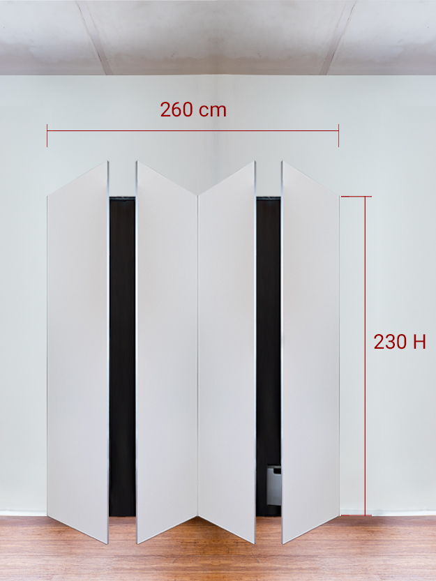 Armoire invisible 4 vantaux 260x230 cm
