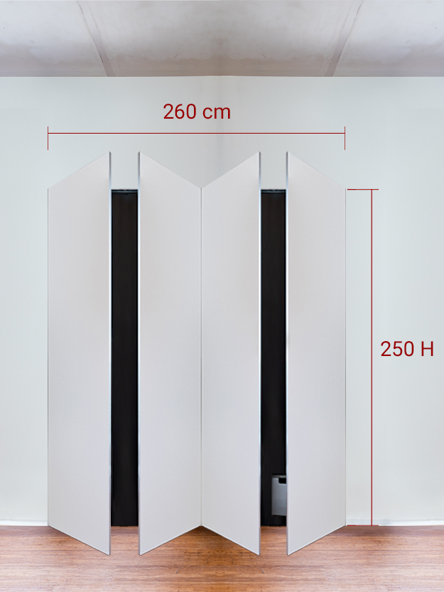Armoire invisible 4 vantaux 260x250 cm