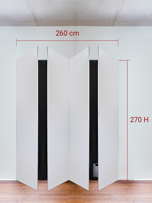 Armoire invisible 4 vantaux 260x270 cm