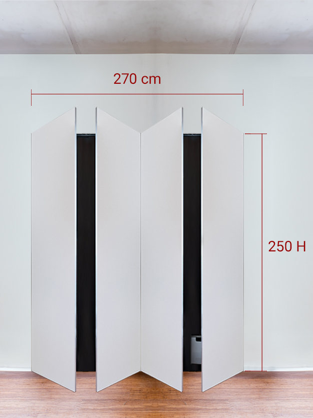 Armoire invisible 4 vantaux 270x250 cm
