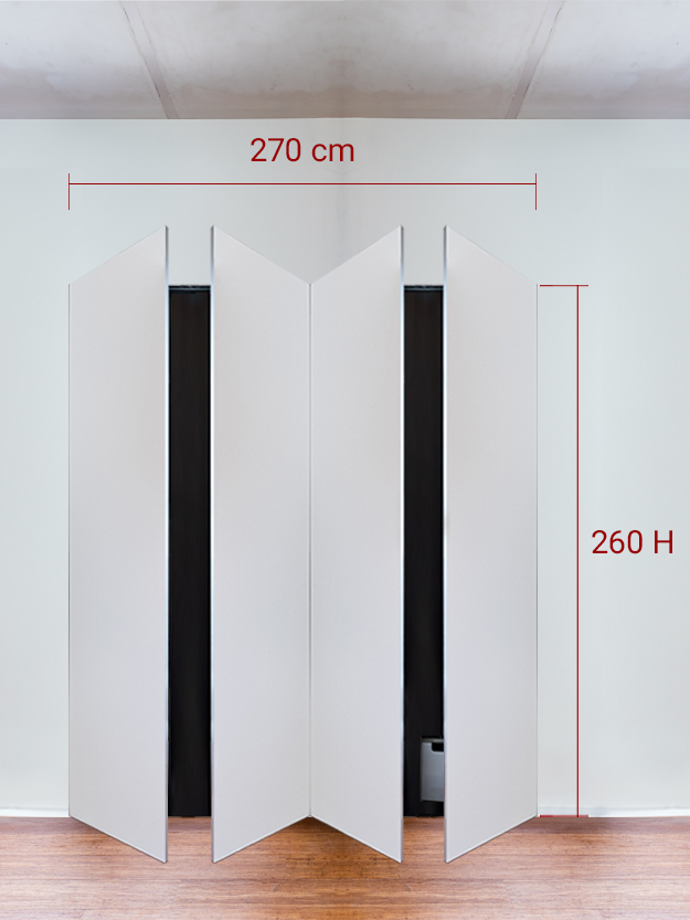 Armoire invisible 4 vantaux 270x260 cm