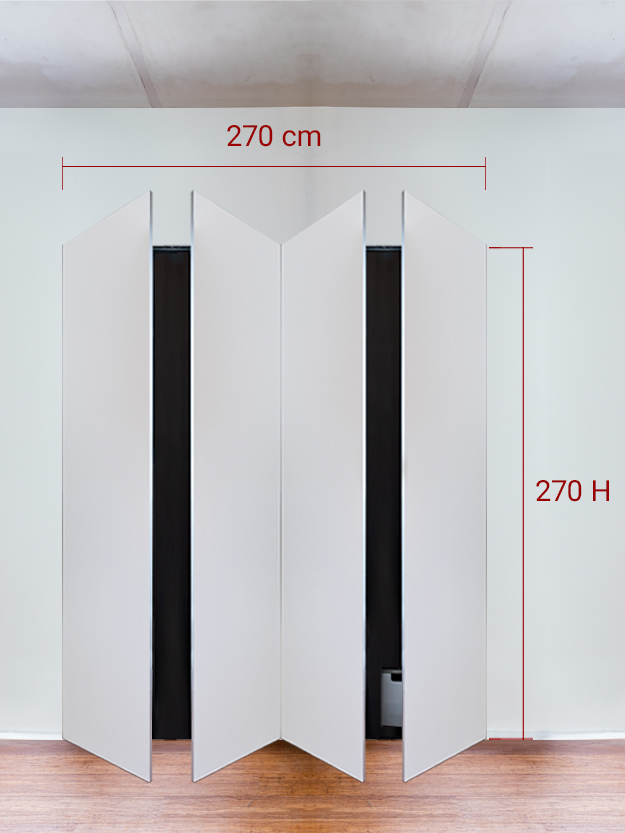 Armoire invisible 4 vantaux 270x270 cm