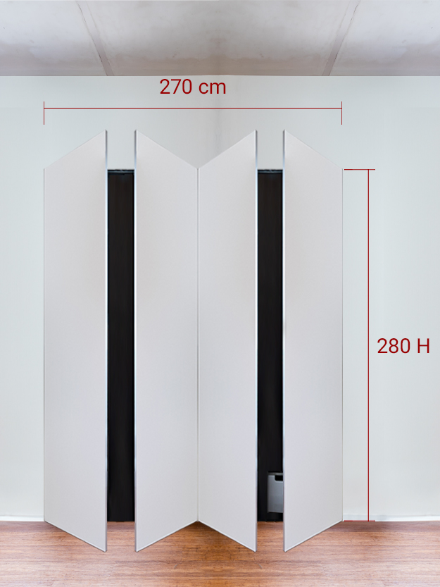 Armoire invisible 4 vantaux 270x280 cm