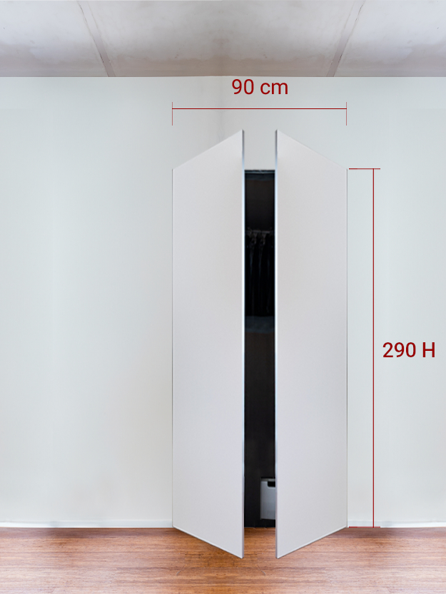 Armoire invisible 2 vantaux 90x290 cm