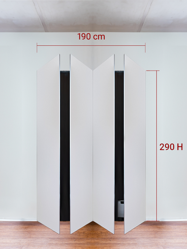 Armoire invisible 4 vantaux 190x290 cm