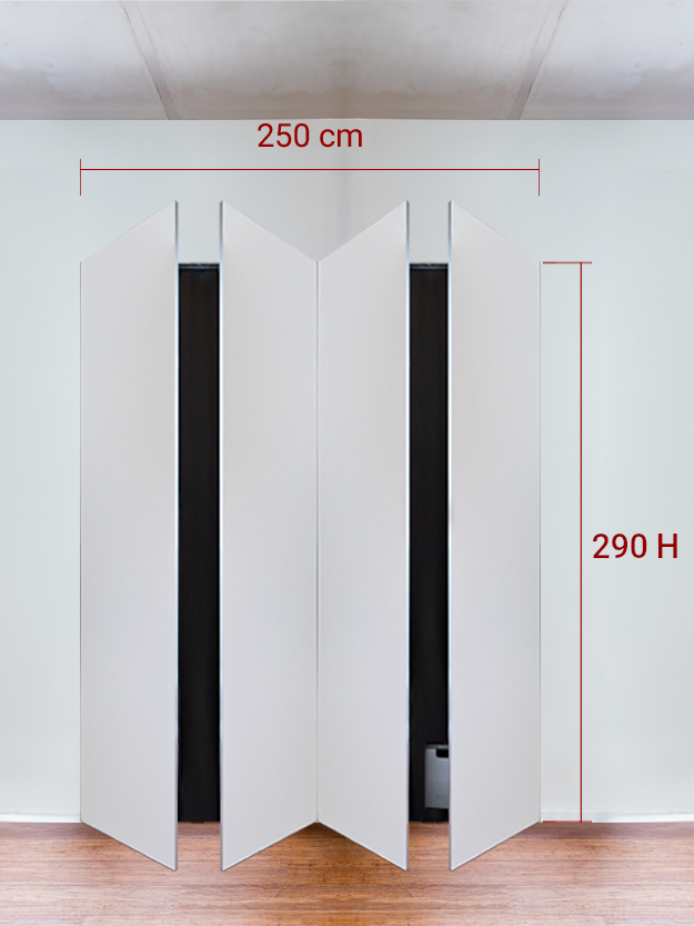 Armoire invisible 4 vantaux 250x290 cm