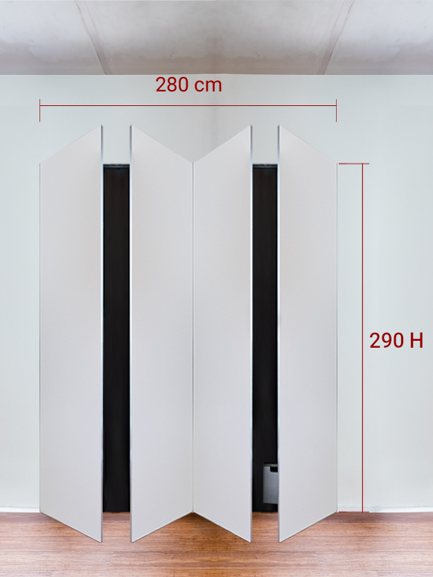 Armoire invisible 4 vantaux 280x290 cm